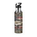 OTVEE Camo Fish Water Bottle Sports Water Bottle Insulated Stainless Steel Hot Cold Water Mug with Straw Lid & Handle for Sports Gym 20 oz - color: Camo Fish