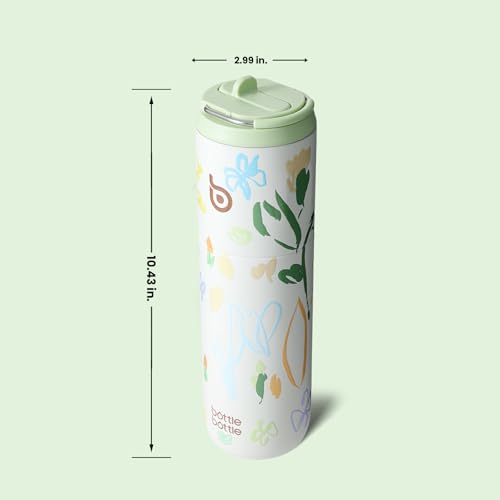 BOTTLE BOTTLE Insulated Water Bottle 24oz with Straw Lid and Handle Sports - color: Eden Grove