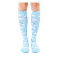 Living Royal Compression Socks - Graduated Compression 15-20mmHg, Padded Cushion Bottom Fun Socks, Moisture-Wicking - color: Clouds