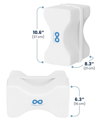 Everlasting Comfort Memory Foam Knee Pillow for Side Sleepers – Sciatica Pain Relief Pillow, Removable Strap Support – Leg Pillows for Sleeping Alignment, Knees, Back & Hip Cushion - size: Standard