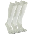 Compression Toe Socks for Men and Women 15-20mmHg, 3 Pairs, Knee High Five Finger Stockings - color: 03-grey-3pcs, size: Medium