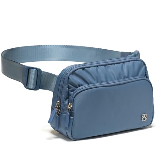 Pander Nylon Crossbody Belt Bag with Excess Strap Keepers, 6-Pocket Adjustable Sling Fanny Pack for Travel and Everyday Carry, Blue - color: Blue