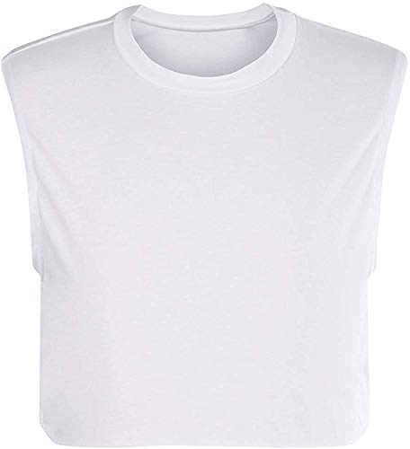 Mens Cropped Tank Top Lightweight Vest Sleeveless Hot Shirts - color: White, size: Small