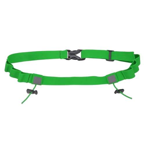 Bib Belt, Race Belt Triathlon Running Number Holder Elastic Comfortable with 6 Gel Loops, Sport Race Bib Holder 1Pcs, Green for Runners/Marathon/Cycling - color: Green