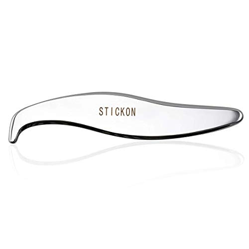 Stainless Steel Gua Sha Scraping Massage Tool - STICKON IASTM Tools Great Soft Tissue Mobilization Tool (A Shape) - size: A Shape