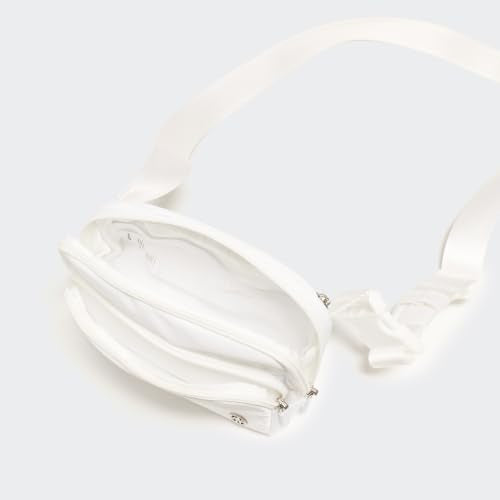 Pander Nylon Crossbody Belt Bag with Excess Strap Keepers, 6-Pocket Adjustable Sling Fanny Pack for Travel and Everyday Carry, White - color: White