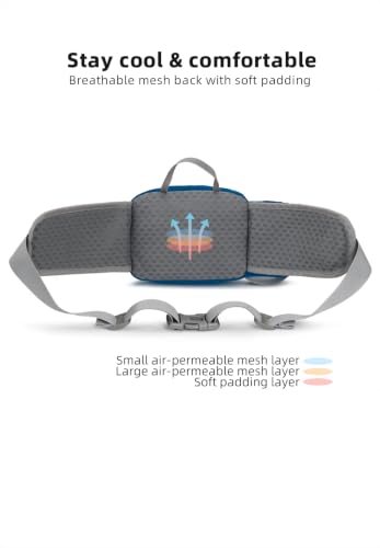Lightweight Sports Fanny Pack with Bottle Holder,Waist Pack for Hiking,Running,Cycling & Outdoor Adventures (Blue) - color: Blue