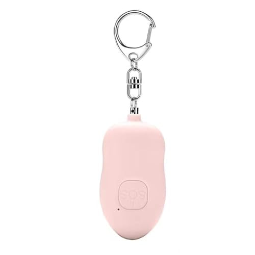 Rechargeable Personal Alarm, 130dB SOS Safety Alarm,LED Light, Security Siren Keychain for Women and Elderly,Security Siren Keychain ,Self Defense Alarm (Pink) - color: Pink