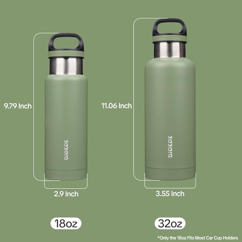 BJPKPK 18oz Insulated Water Bottle Stainless Steel Water Bottle with Handle - color: Forest Green, size: 18 Ounces