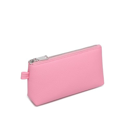 Small Makeup Bag for Purse, Leather Cosmetic (Azalea Pink) - color: PU/Azalea Pink