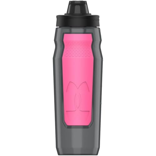 Under Armour 32oz Playmaker Squeeze Water Bottle - color: Pitch Grey/Cerise