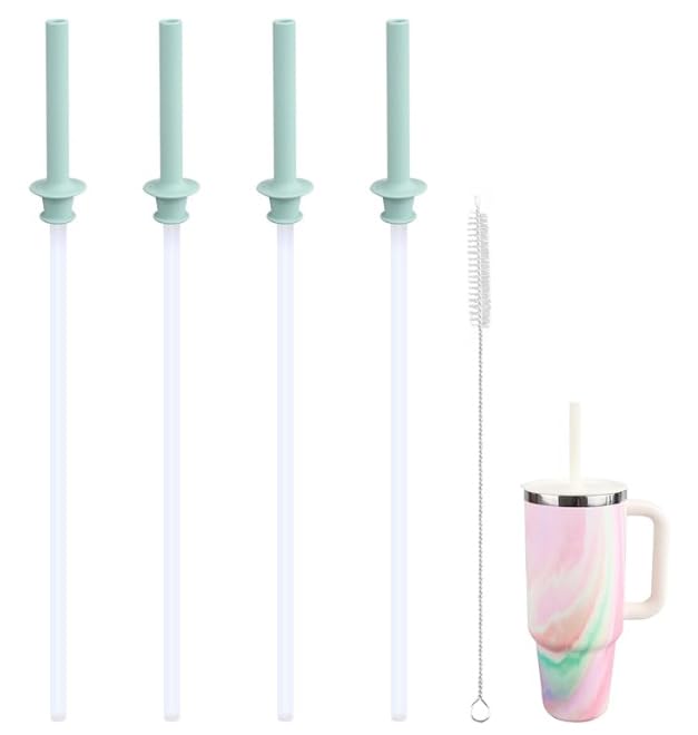 Replacement Straws and Bite Valve for Hydro Flask Around Travel Tumbler 40oz 32oz 28oz 20oz,with 1 Brush (Light blue) - color: Light Blue