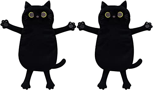 2PCS Microwave Heating Pads for Cramps Pain Relief, 17 * 9" Moist Microwavable Period Menstrual Heat Packs for Cramps, Back, Neck, Shoulder, Abdomen, Black Cat - size: 2 Medium Black Cat
