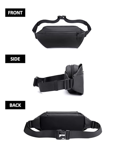 Fanny Pack for Men & Women | Adjustable Waist Bag (28-63 Inch Belt) – Large Waterproof Belt Bag for Hiking, Running, Travel, Gym | Phone Pouch with Zipper Pocket - color: Green