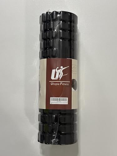 Professional Yoga Roller, Black EVA Foam, 18 Inch, Deep Tissue Massage and Recovery, for Core Strengthening, Balance Training, Physical Therapy