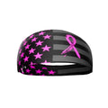 40+ Designs! Unisex Headband/Sweatband. Best for Sports, Fitness, Working Out, Yoga. Tapered Design - color: Breast Cancer USA Flag
