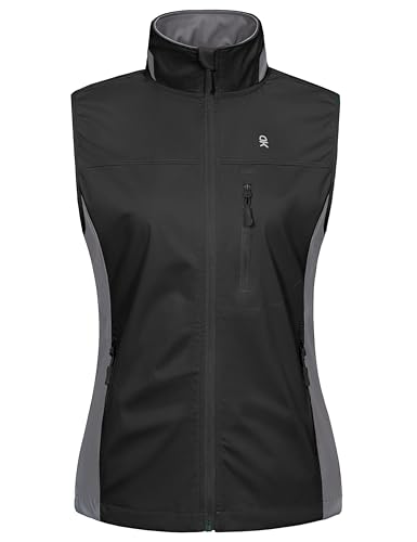 Little Donkey Andy Women's Lightweight Vest Windproof Sleeveless Jacket - color: Black, size: X-Small