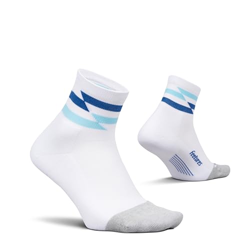 Feetures Elite Light Cushion Quarter Sock - color: White Track (1 Pair), size: Small
