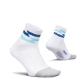 Feetures Elite Light Cushion Quarter Sock - color: White Track (1 Pair), size: Large