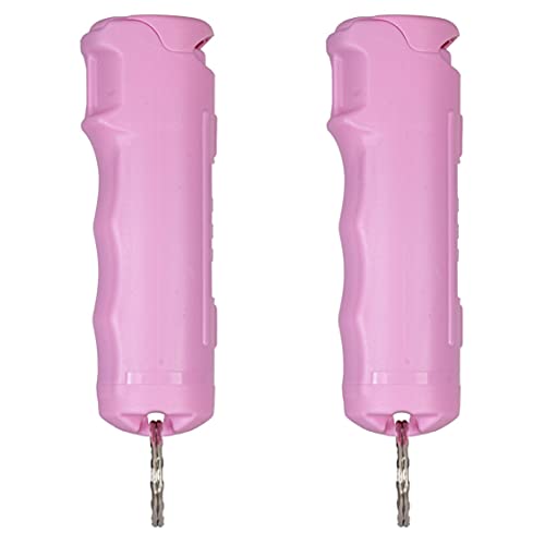Police Magnum Keychain Pepper Spray Flip Top Safety 2 Pack 1/2oz - Maximum Heat Strength OC with Dye - Tactical Small Compact Case Holder - for Women & Men's Self Defense - Made in The USA - color: SOFT PINK