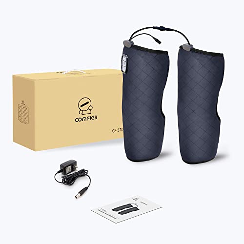 COMFIER Heated Knee Massager Heating Pad for Knee,Heat Knees Warmers Wrap with Massage and Vibration-Greige - color: Greige