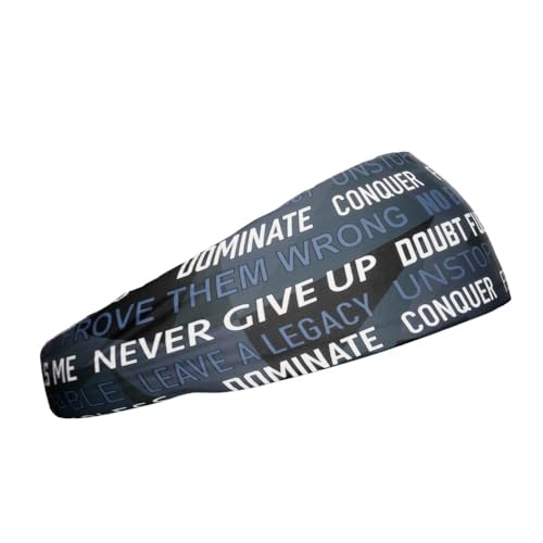 40+ Designs! Unisex Headband/Sweatband. Best for Sports, Fitness, Working Out, Yoga. Tapered Design - color: Dark Motivational