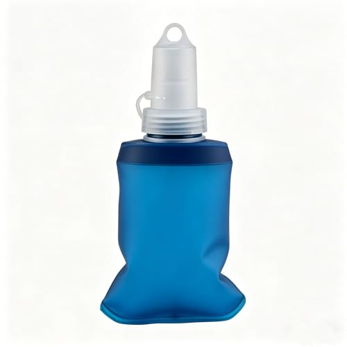 100ml TPU Soft Flask, Collapsible Water Bottle for Running Vest Hydration Pack, 1 Pack(Dark blue) - color: Dark blue