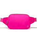 Pander Belt Bag Large 2L, Nylon Fanny Pack Purse for Women and Men with Adjustable Strap - color: Sonic Pink