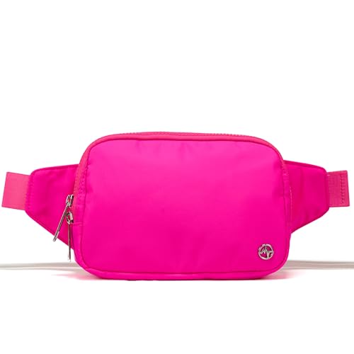 Pander Belt Bag Large 2L, Nylon Fanny Pack Purse for Women and Men with Adjustable Strap - color: Sonic Pink