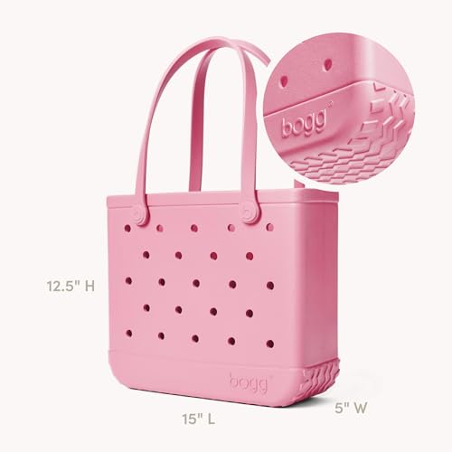 BOGG BAG Medium Tote – 15” x 12.5” x 5” – Essential Bags for Beach, Pool, Boat, Sports, Tailgating, Cruise, Travel - color: Blowing Pink Bubbles