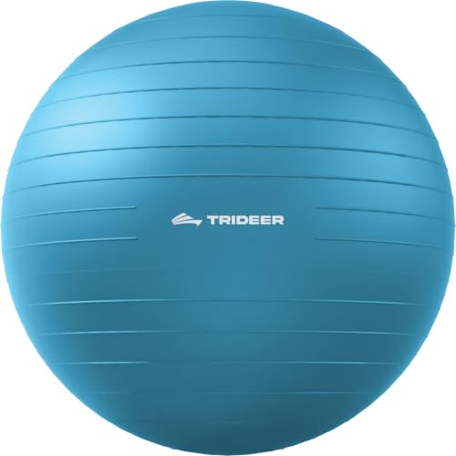 Trideer Yoga Ball for Exercise, Pregnancy, Exercise Ball, Pump Included - color: Sapphire blue, size: L(23-26ines/58-65cm)