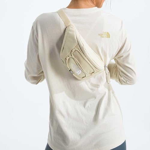 THE NORTH FACE Jester Lumbar Pack | Fanny Pack With Water Repellent Finish, 2.2 Liters, Crossbody Adjustable Strap - color: Desert Stone Dark Heather/Desert Stone