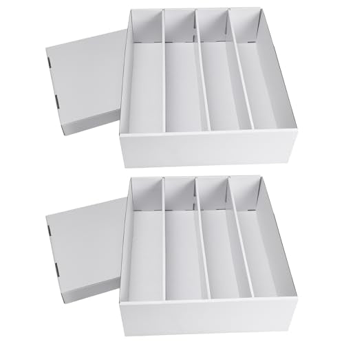 RLAVBL 2-Pack 3600 Count Trading Card Storage Box, Cardboard Card Boxes - size: 2 Pack (4 Row)