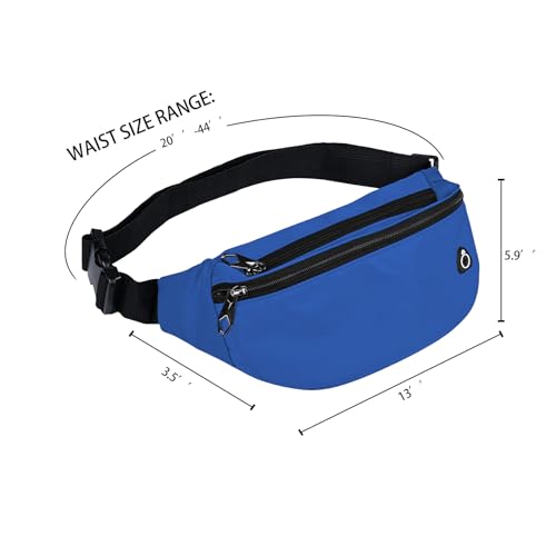 Fanny Packs for Men and Women Water-Repellent Sports Waist Pack Bag - color: 1pack-Royal Blue