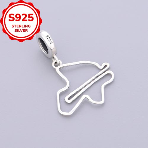 F1&Famous Race Racetrack Charm for Bracelet Necklaces, S925 Sterling Silver Charms, UK Brazil Spain Race Track Charms Jewelry Racing Souvenirs Gift - color: Race Racetrack Q3912