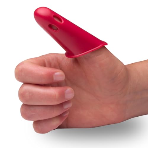 Thumbsavers Massage Tool for Deep Tissue and Trigger Point Massage – Thumb and Joint Support for Massage Therapists, Chiropractors and Physical Therapists – Hand Protection Aid (Small, Red) - size: Small