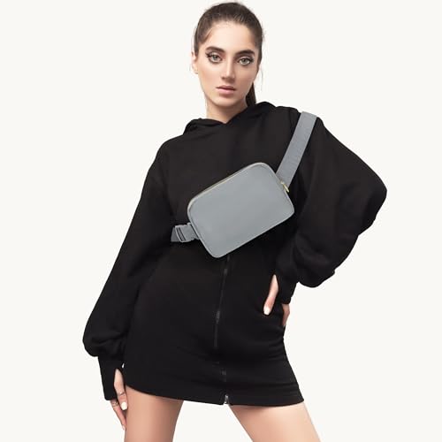Waist Belt Bag Fashion Fanny Women and Men Gift Waist Pack With Adjustable Strap For Travel Running Hiking Walking Light Grey - color: Light Grey Fanny Pack