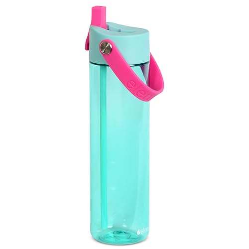 Elemental Splash 26oz Tritan Plastic Reusable Water Bottle w/Straw & Strap - color: Berry Breeze, size: 26 Ounces