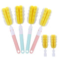 4Pcs Bottle Brush Sponge, Cup Water Bottle Sponge Brush Cleaner(4Pcs+2Head) - color: Multicolor(4pcs+2 Heads)