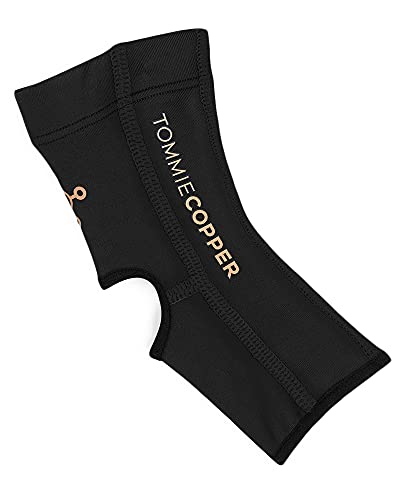 Tommie Copper Compression Ankle Sleeve, Black, Small, Unisex, Breathable - size: Small
