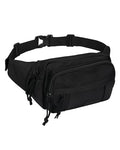 WATERFLY Fanny Pack Waist Bag: 2.5L Large 5 Zipper Pockets for Women Men - color: Black-01