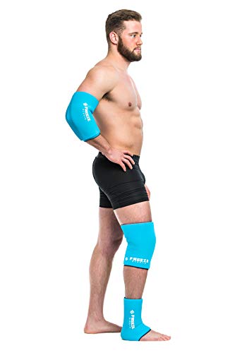FreezeSleeve Ice and Heat Therapy Sleeve | Reusable Ice Pack Flexible Gel Compression Sleeve for Pain Relief and Recovery of Elbow Knee Ankle Leg Wrist Injuries | Turquoise X Small Kid