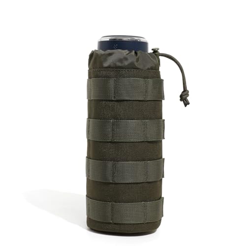 MOLLE Water Bottle Holder Tactical Nylon Bottle Pouches Hydration Carrier for Belt/Backpack/Vest/Bike Sports Outdoor Hiking Camping Hunting Fishing - color: Ranger Green