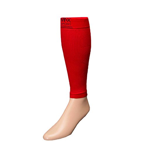 Leg Sleeves 15-20MMHG Compression Enhanced Performance and Protection, Acid Red, Large - color: Acid Red, size: Large