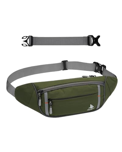 2.5L Fanny Pack for Women Men, RFID Blocking Crossbody Belt Bag, Green - color: Green