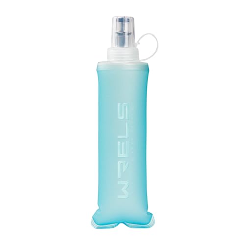 WRELS Soft Flasks Running Water Flask Folding Soft Water Bottles Small for Outdoor Sports Hiking Hydration Pack 5oz/8oz/17oz(SKY BLUE,8oz) - color: Green, style: 250ml/8oz