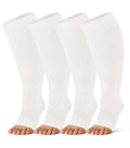 Breslatte Bamboo Viscose Wide Calf Compression Socks Open Toe for Women Men Plus Size Toeless 10-14 mmHg Circulation - color: 4p2 4white, size: 3X-Large-4X-Large Plus