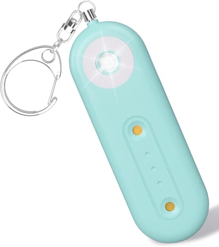 130dB Rechargeable Personal Safety Alarm Strobe Light for Women - color: Light Blue