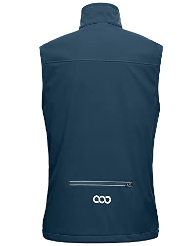 33,000ft Men's Windproof Lightweight Golf Vest Outerwear Sleeveless Jacket - color: Midnight Blue, size: Small