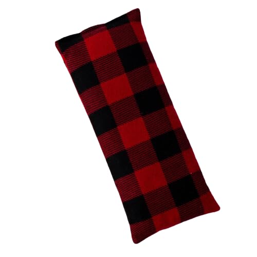 4" x 9" Microwavable Heating Pad/Ice Pack for Pain Relief and Relaxation - Natural Flax Seed Filling - Unscented and Herbal Scented Options (Black and Red Plaid, Peppermint) - color: Black and Red Plaid
